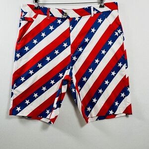 Royal & Awesome Pars & Stripes Golf Shorts NWT Size 38 Mens Golf Wear USA Shorts